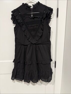 NWOT Black Ruffled Sleeveless Mini Dress